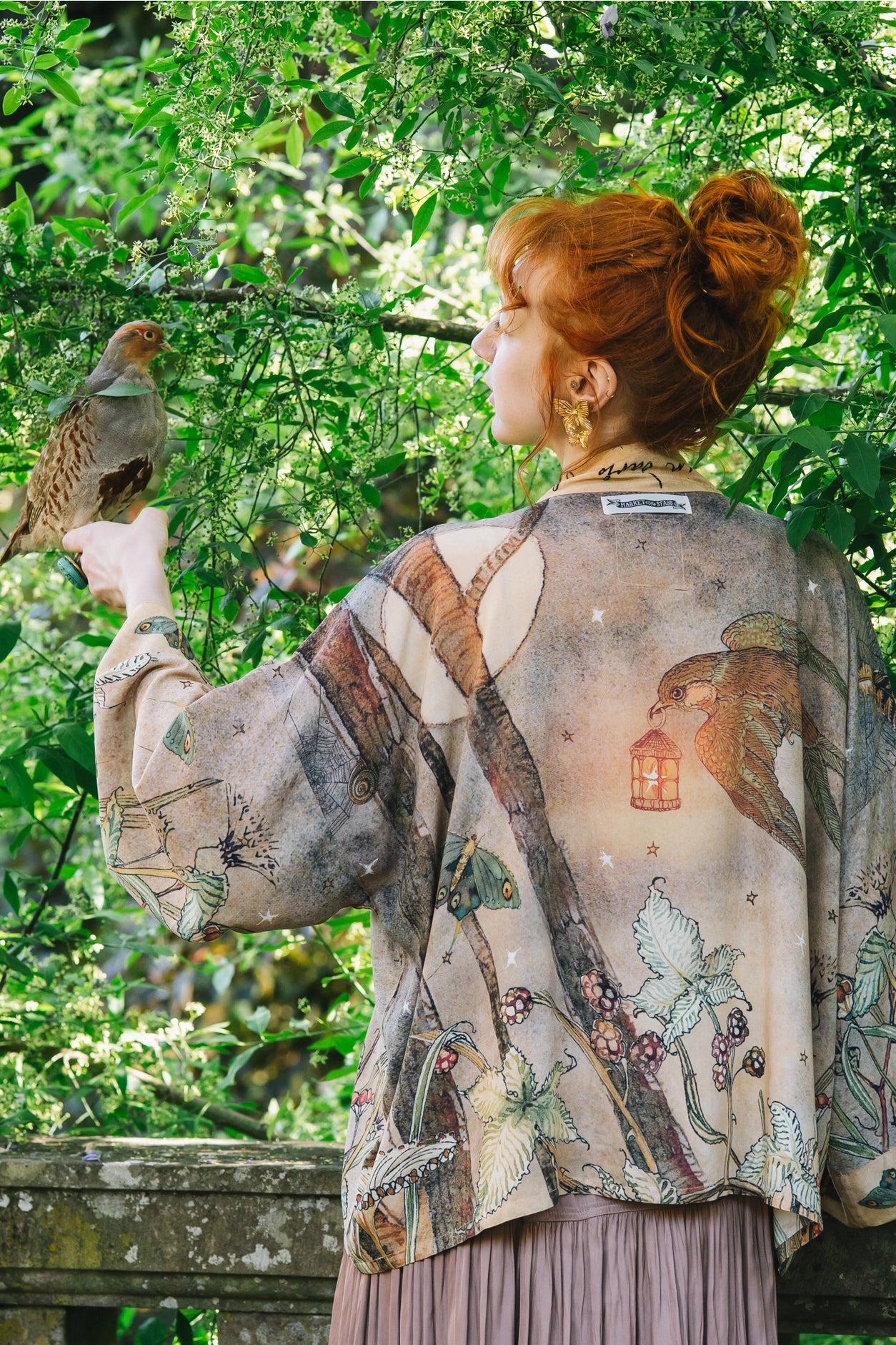 Lovelight Pixie Cropped Kimono w/ Woodland Swallow & Stars Pre-Order - Ships Late October 2025