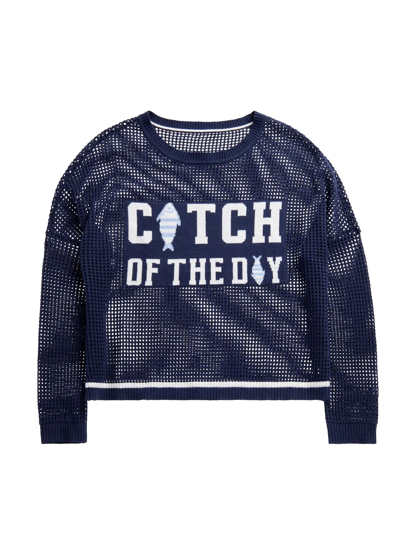 Catch Of The Day Mesh Sweater