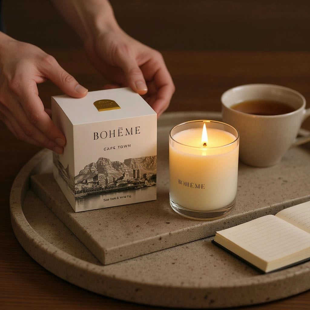 Boħeme Fragrance Collection - Cape Town Candle - Sea Salt, Wild Fig & Jasmine