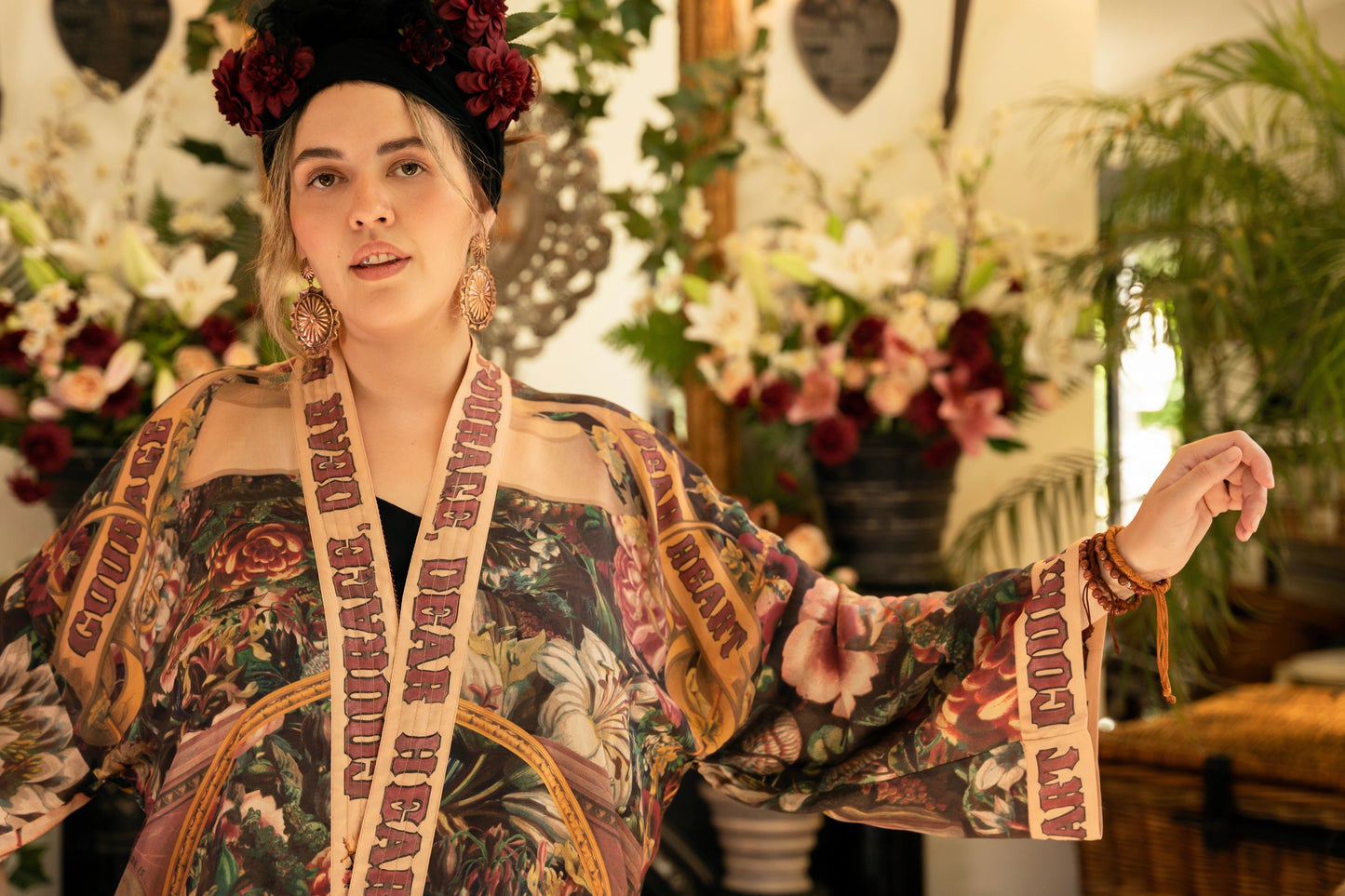 Courage Dear Heart Pixie Duster Crop Kimono w/ Sacred Heart- Preorder Ships August 1 - 30th