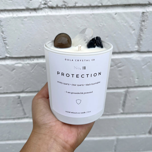 Protection - Crystal Infused Soy Candle