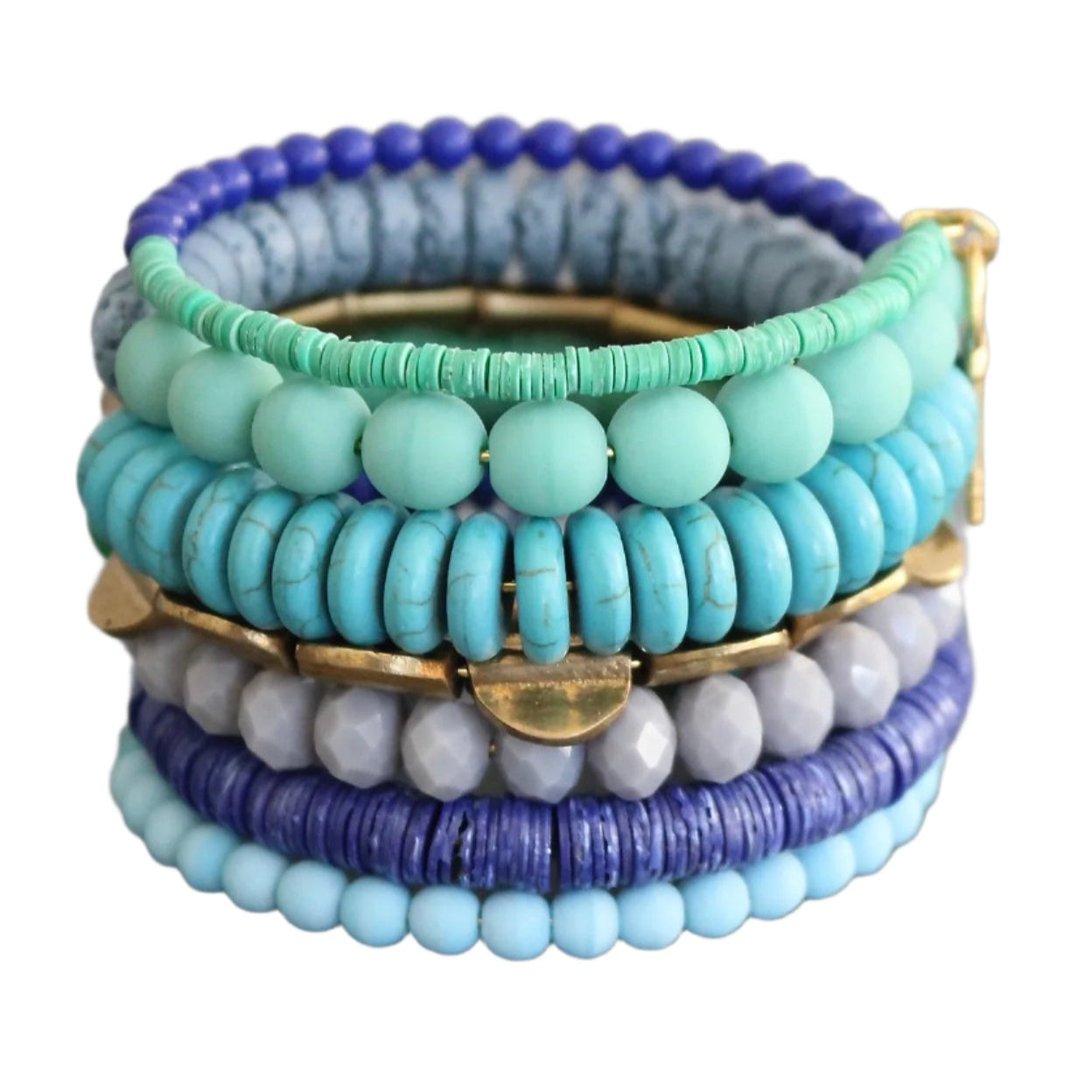 Turquoise and Cobalt Wrap Bracelet