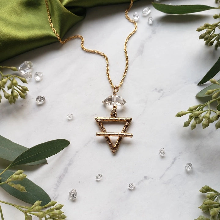 Gold Alchemy Element Necklace - Fire - Water - Air - Earth