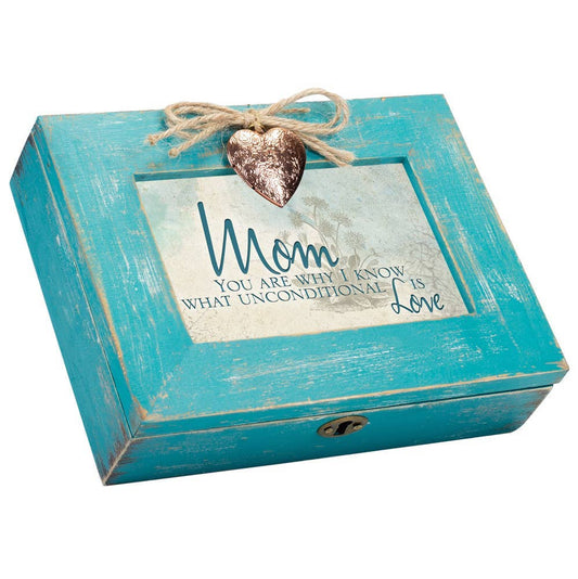 Locket Distressed Music Box Mom You Are Why I Know What Unconditional Love Is - Plays You Light Up My Life