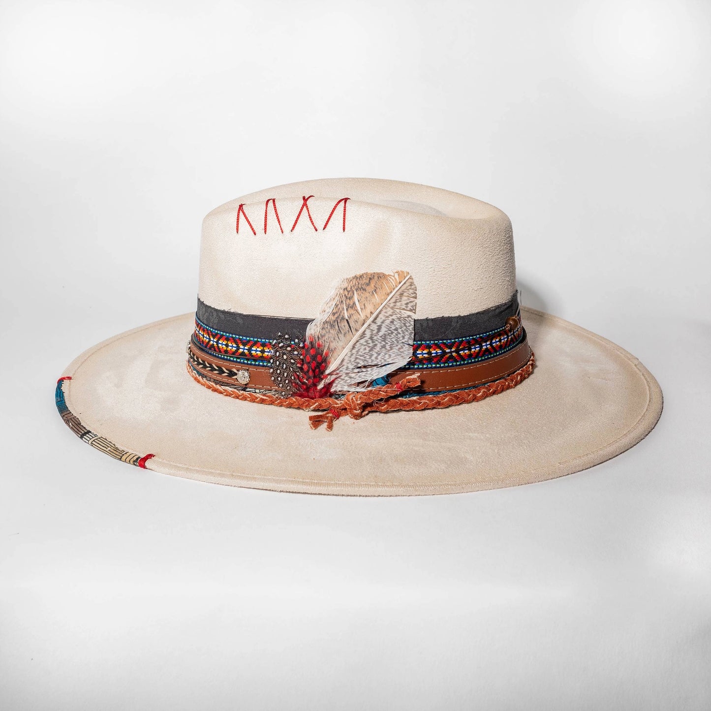 Top Quality Vegan Suede Hat - Coachella Cowgirl Ivory