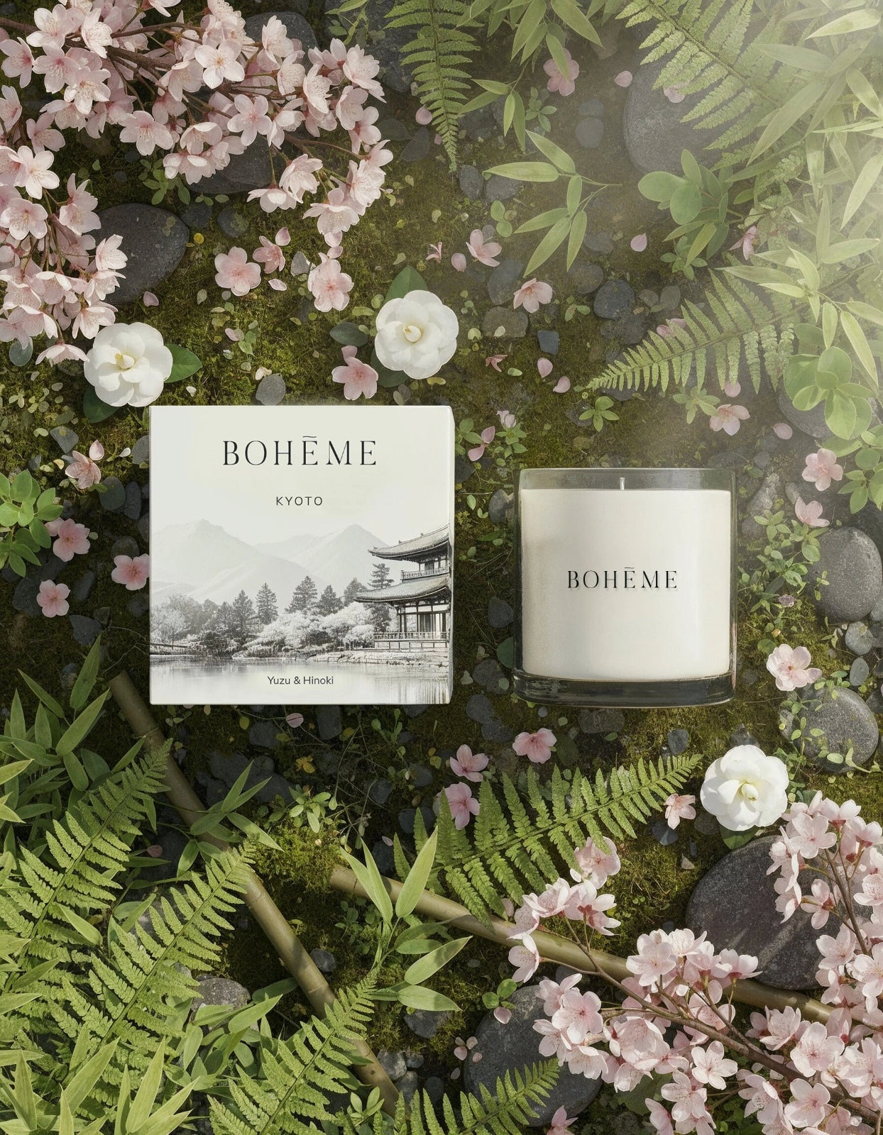 Boħeme Fragrance Collection - Kyoto Candle – Yuzu, Hinoki & Cherry Blossom