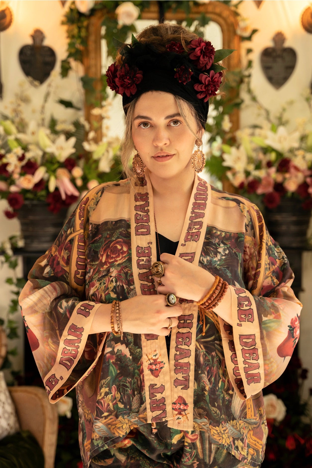 Courage Dear Heart Pixie Duster Crop Kimono w/ Sacred Heart- Preorder Ships August 1 - 30th