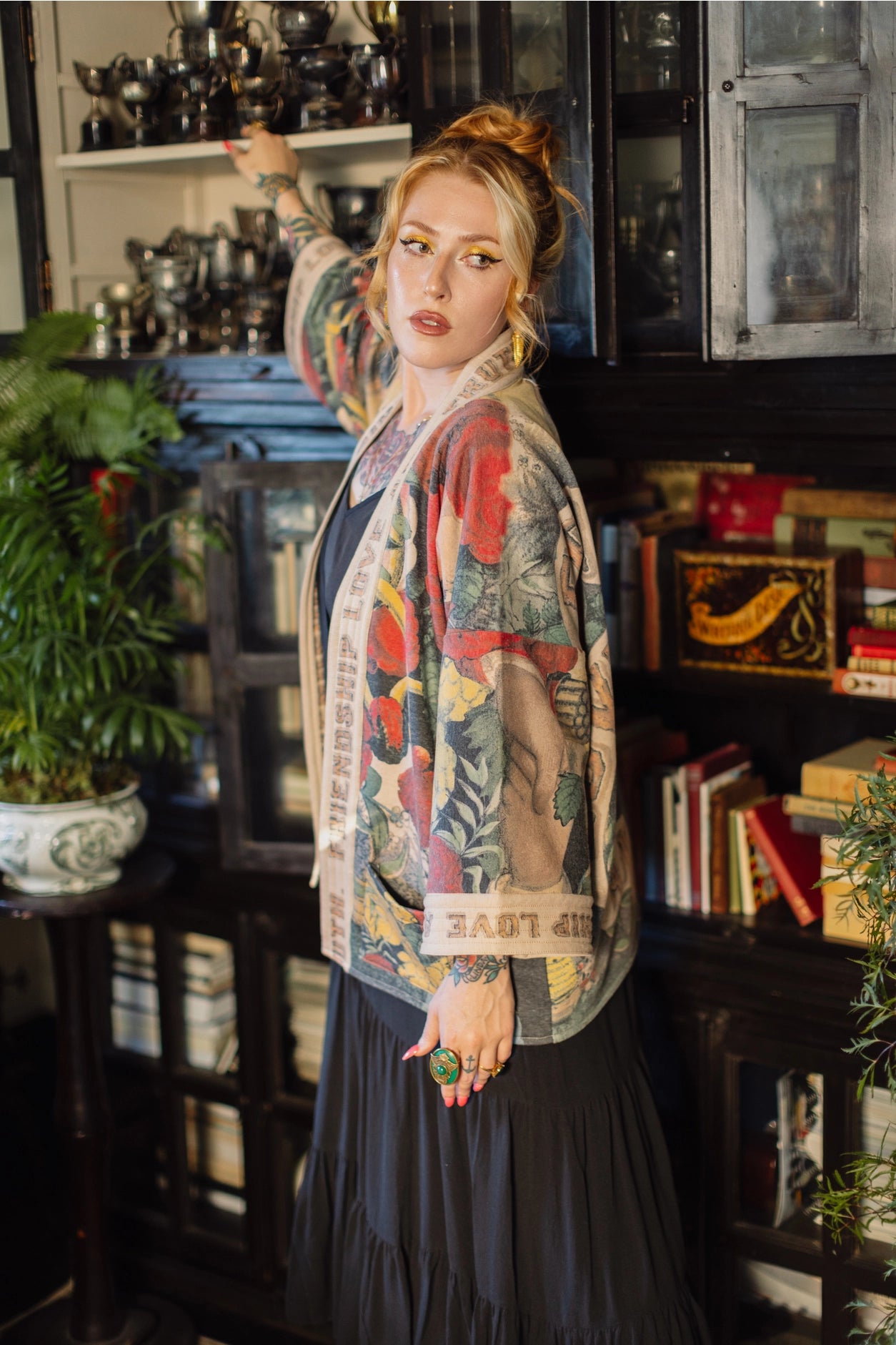 Friendship Love & Truth Fleece Cottage Cardigan Jacket