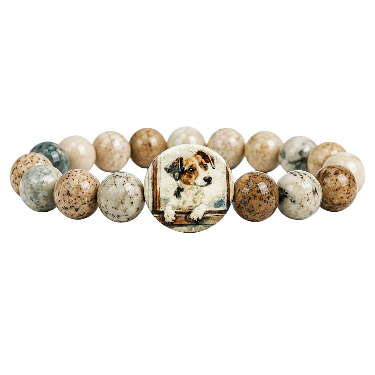 Terrier Puppy Gemstone Bracelet