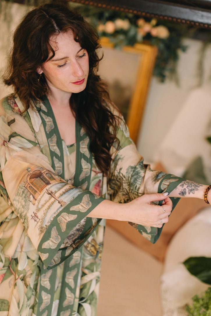 Fleur De Soleil Opera Duster Kimono Robe w/ Florals Pre-Order March 2026