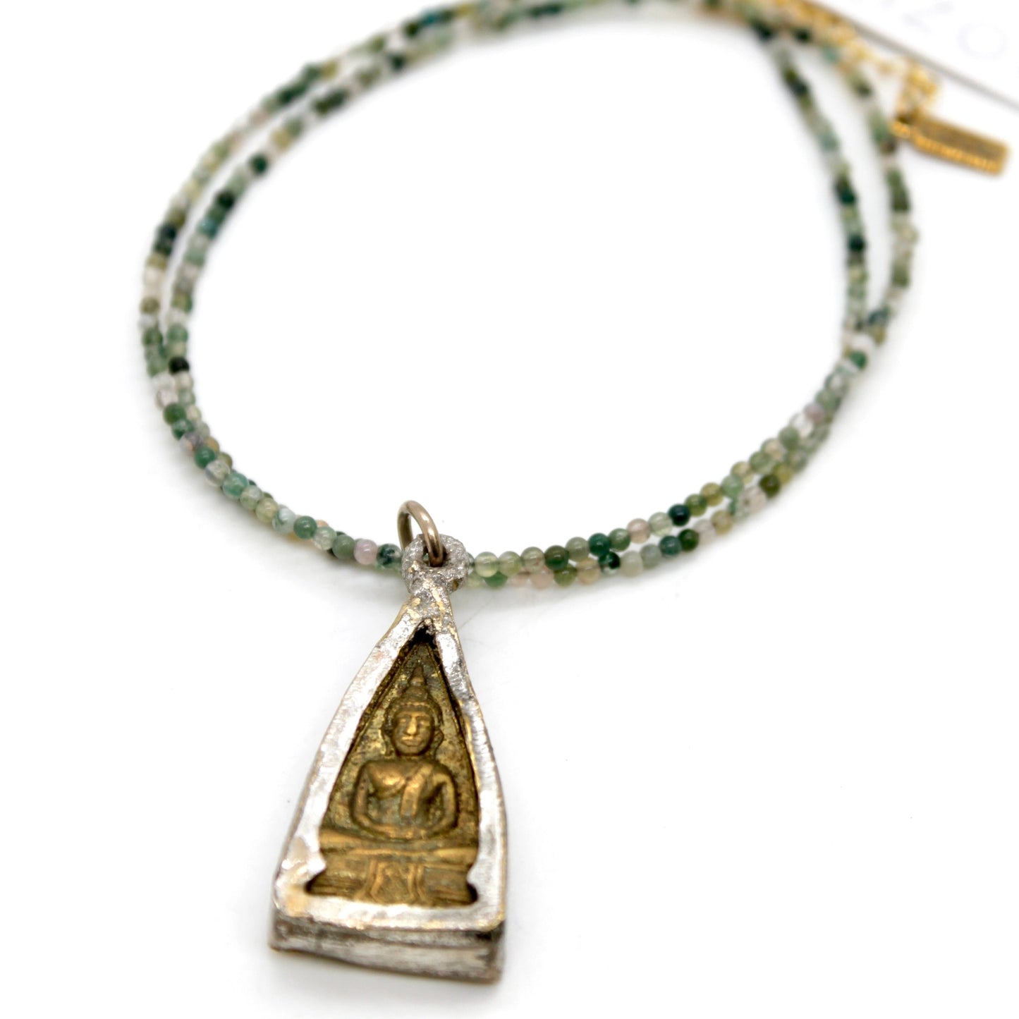 Green Agate Buddha Necklace