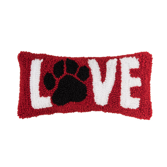 Love Paw Print Hook Throw Pillow