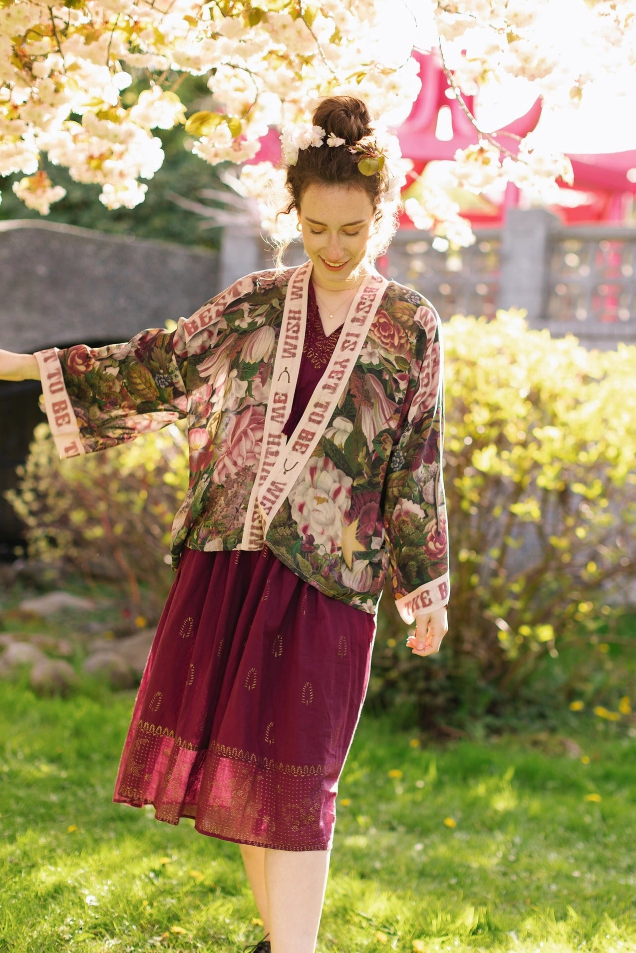 Market Of Stars Make A Wish Floral Cropped Bamboo Kimono w/ Good Luck Charms Pre-Order Ships February 2025