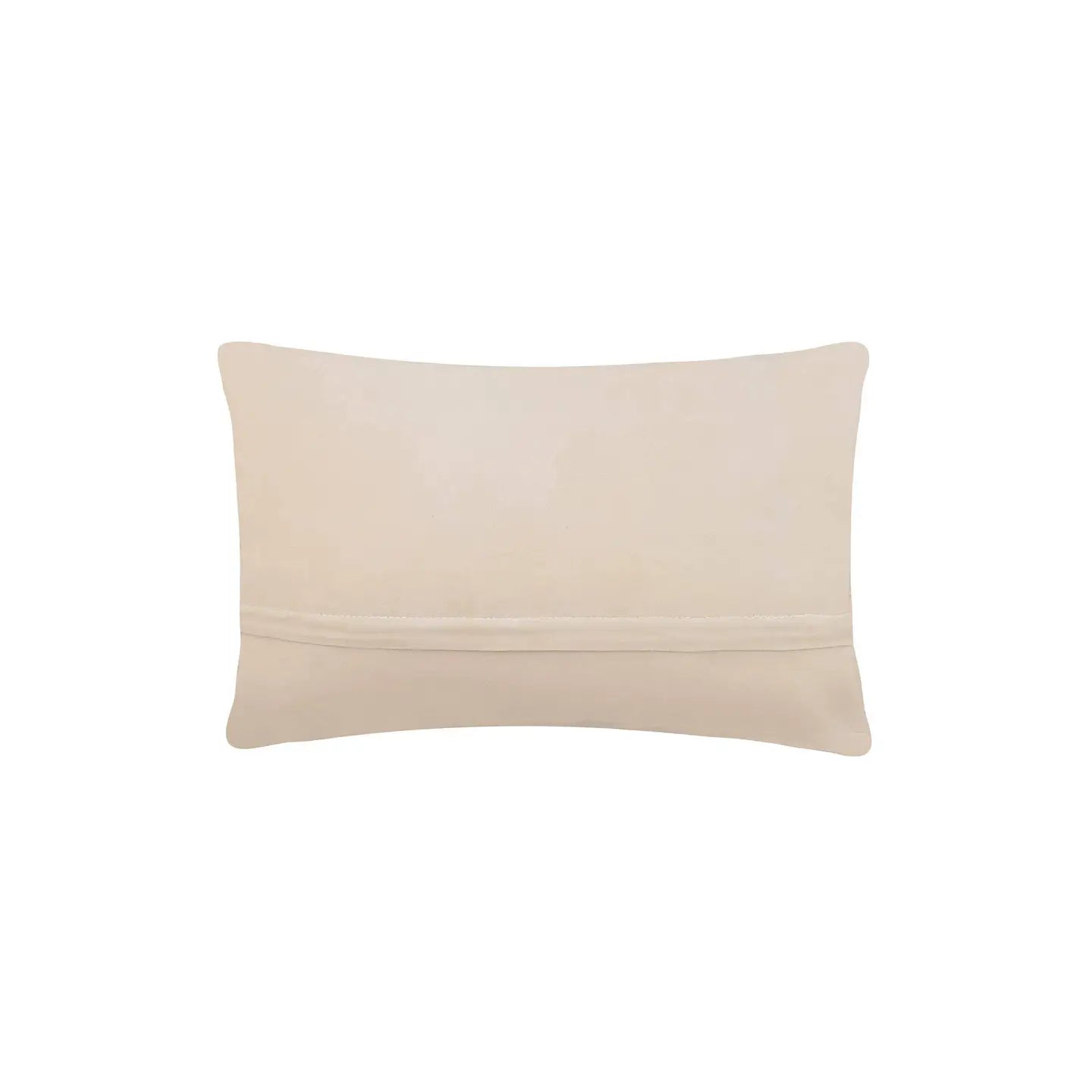 Back view of Love My Dog hooked wool throw pillow in cream | Bliss by Cori