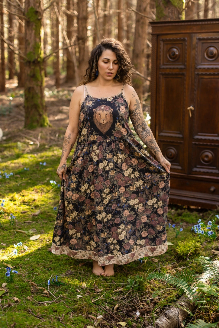 Lionheart Bohéme Slip Dress w/ Botanicals & Narnia Print Pre-Order Ships March 2026