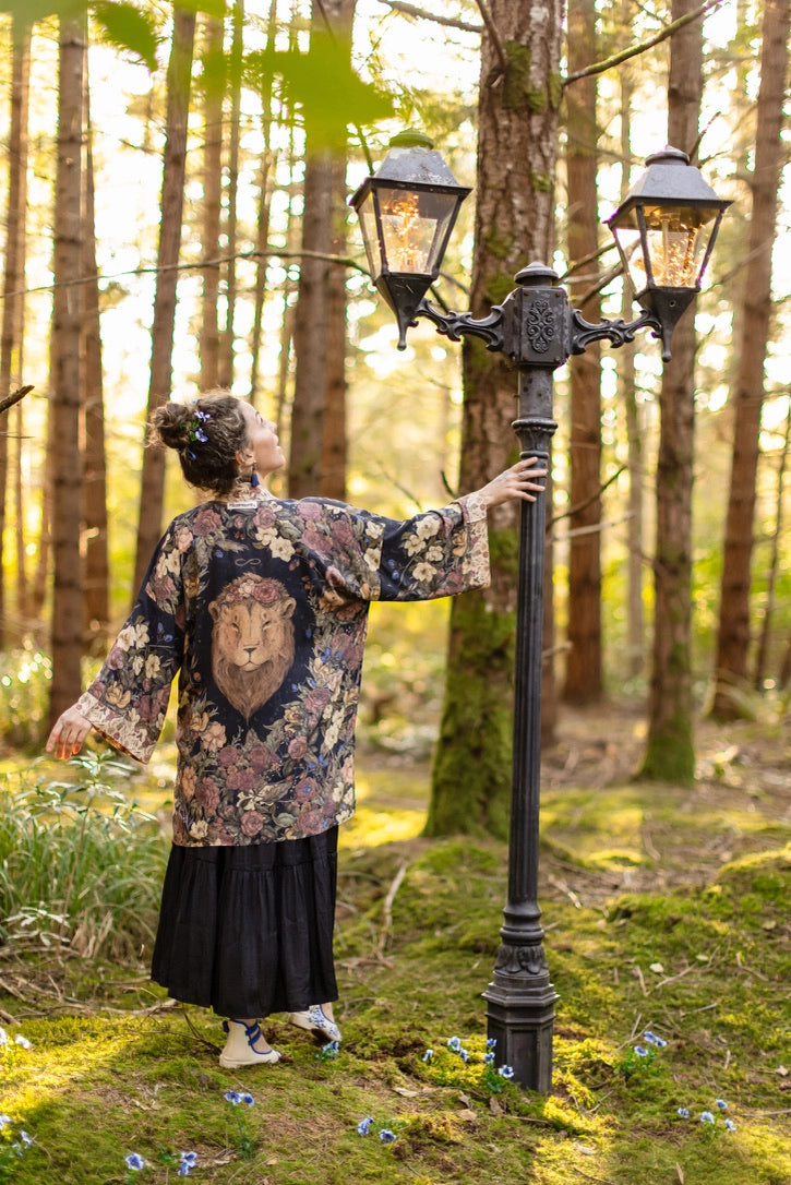 Lionheart Matinée Duster w/ Florals & Narnia Inspired Print - Pre Order - Ships in March 2026