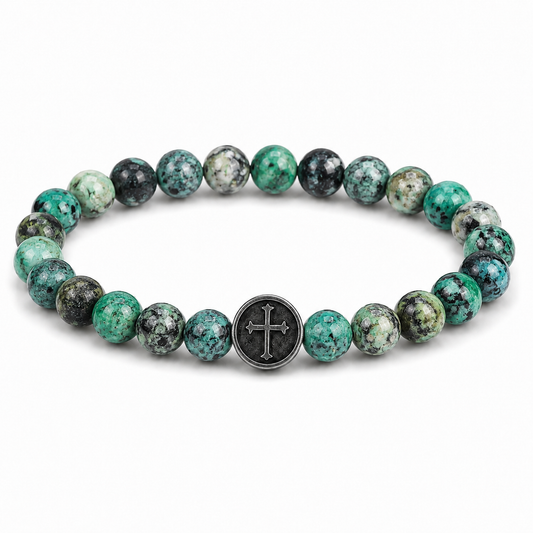 Variscite Cross Bracelet