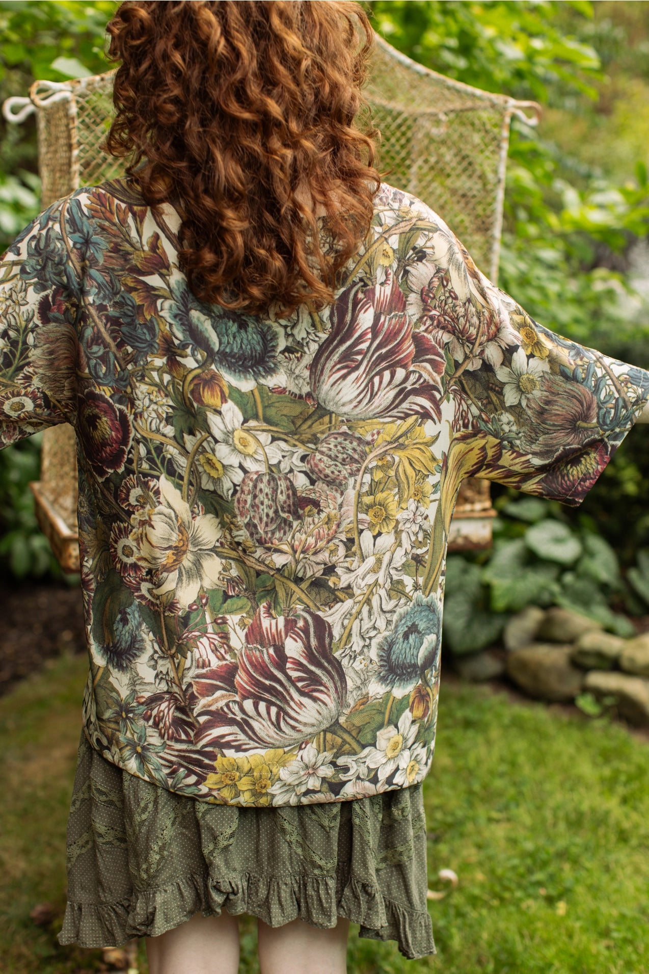 Market Of Stars Love Grows Wild Tee Luxe Bamboo Floral Tunic Shirt with Bees Pre-Order Ship Aug 30th