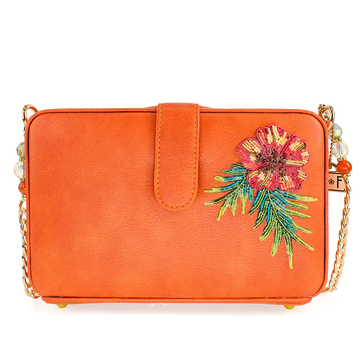 Mary Frances - Relax and Rewind Beaded Flower and Cocktails Handbag