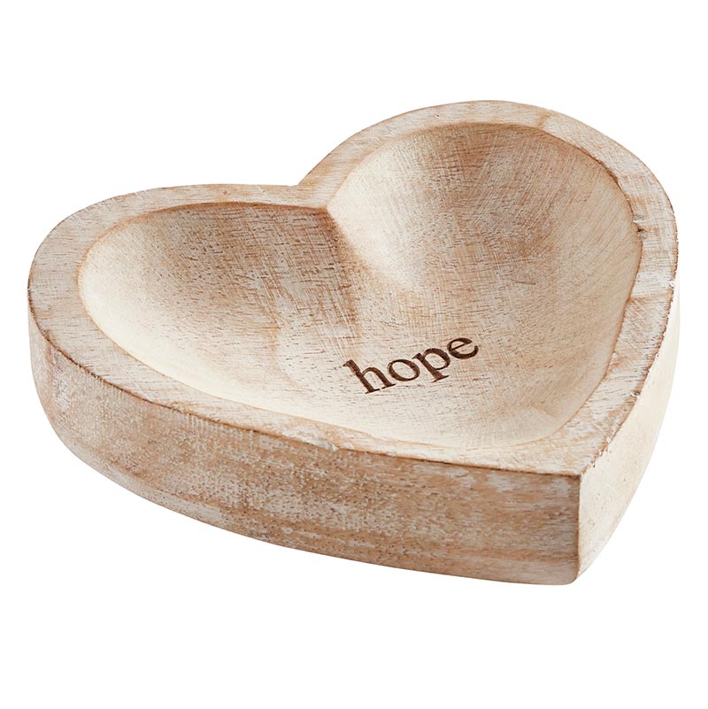 Wood Heart Dish - Hope