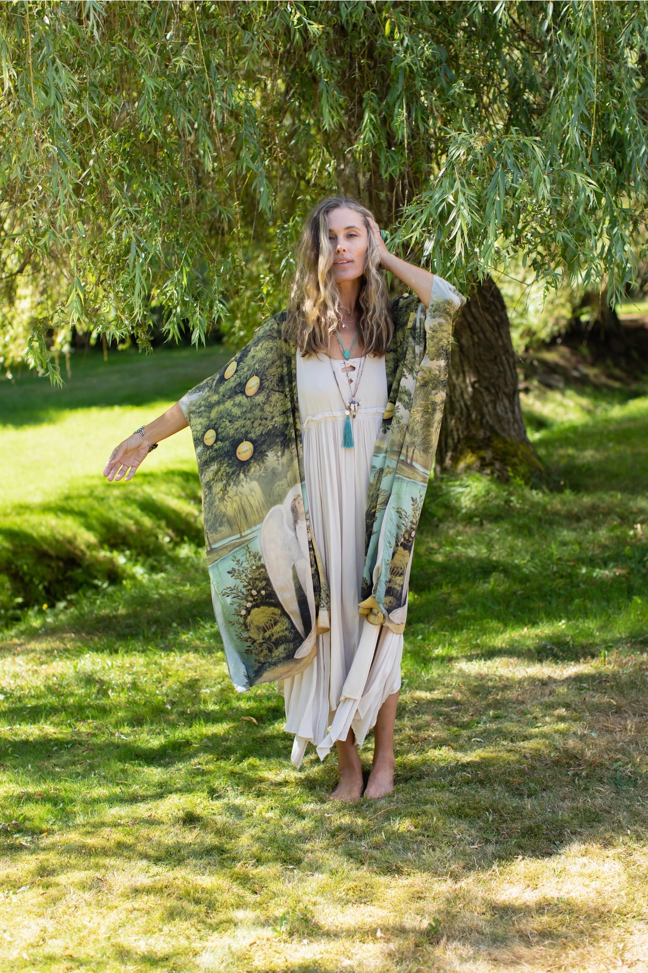 Tree of Life Starduster Bamboo Bohemian Kimono