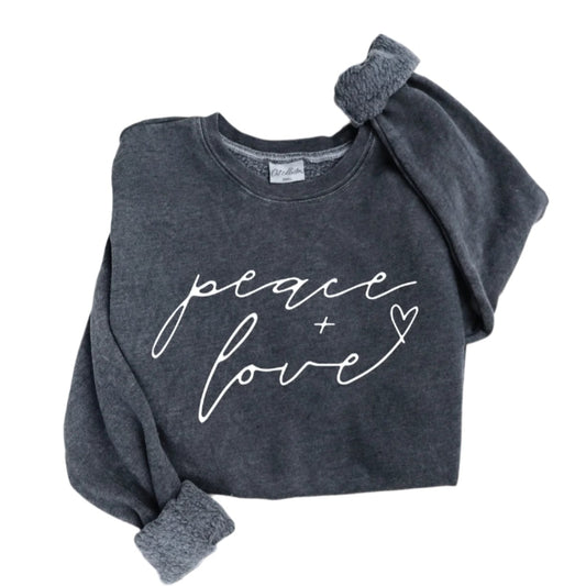 Peace and Love Mineral Graphic Sweatshirt