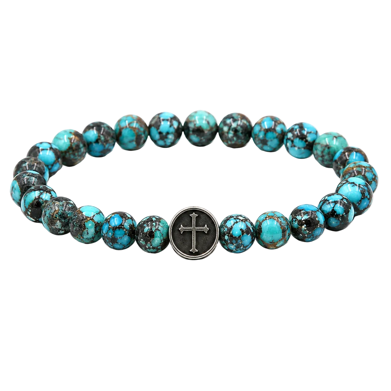 Turquoise Cross Gemstone Bracelet