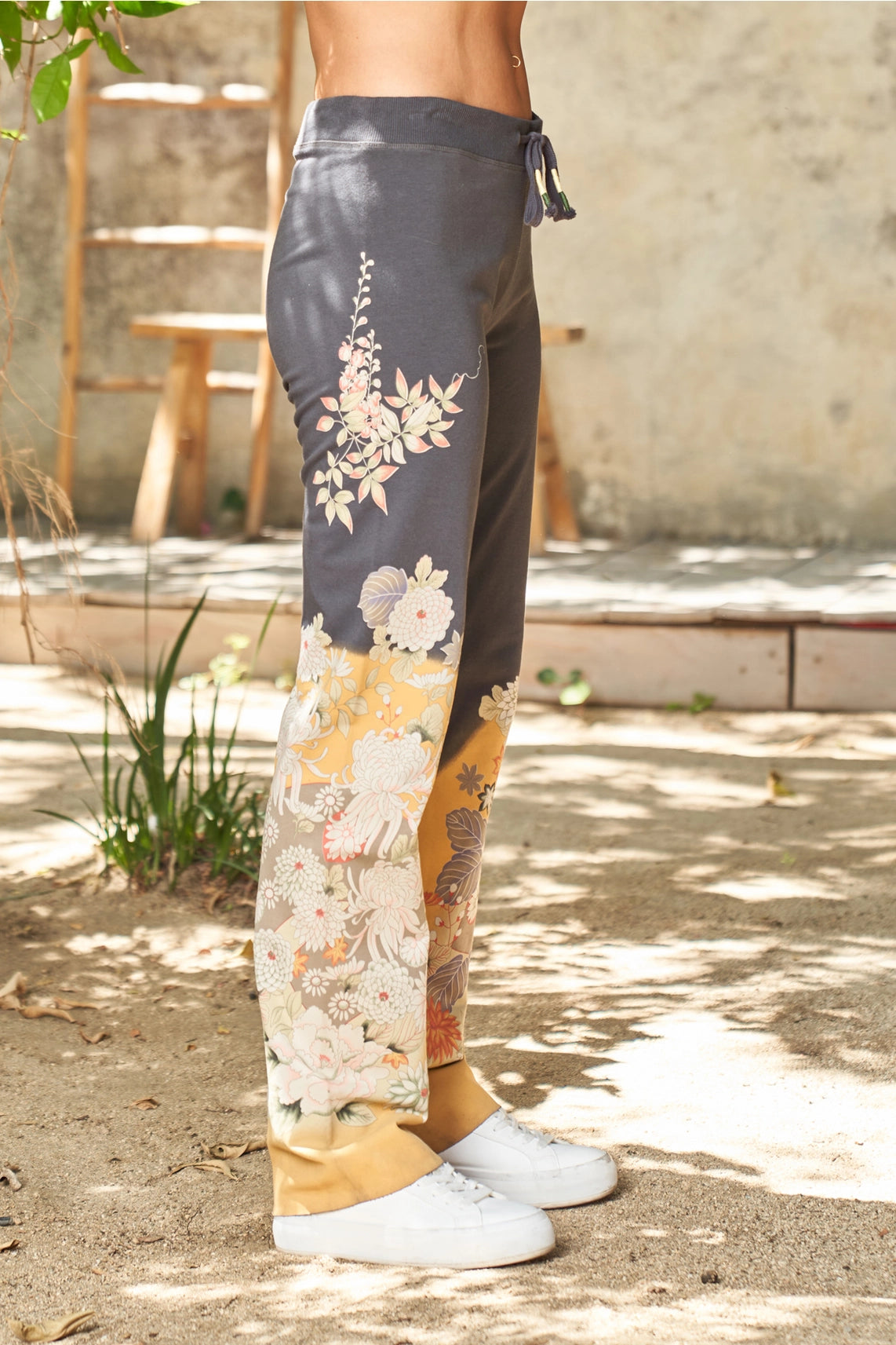 Paparazzi by Biz - French Terry Floral Lounge Pant with Raw Hem