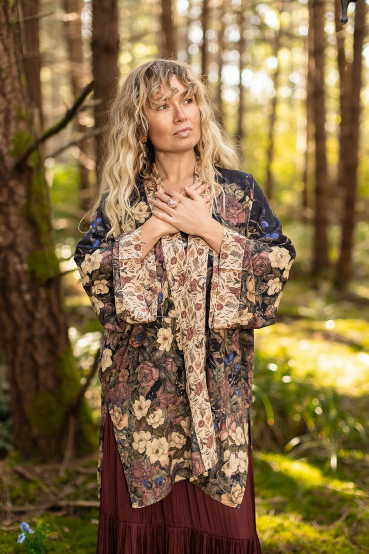 Lionheart Matinée Duster w/ Florals & Narnia Inspired Print - Pre Order - Ships in March 2026