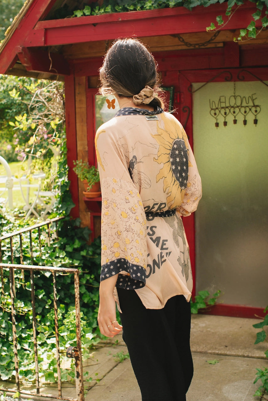 Market Of Stars Milk & Honey Bamboo Bohemian Kimono Cardigan with Belt