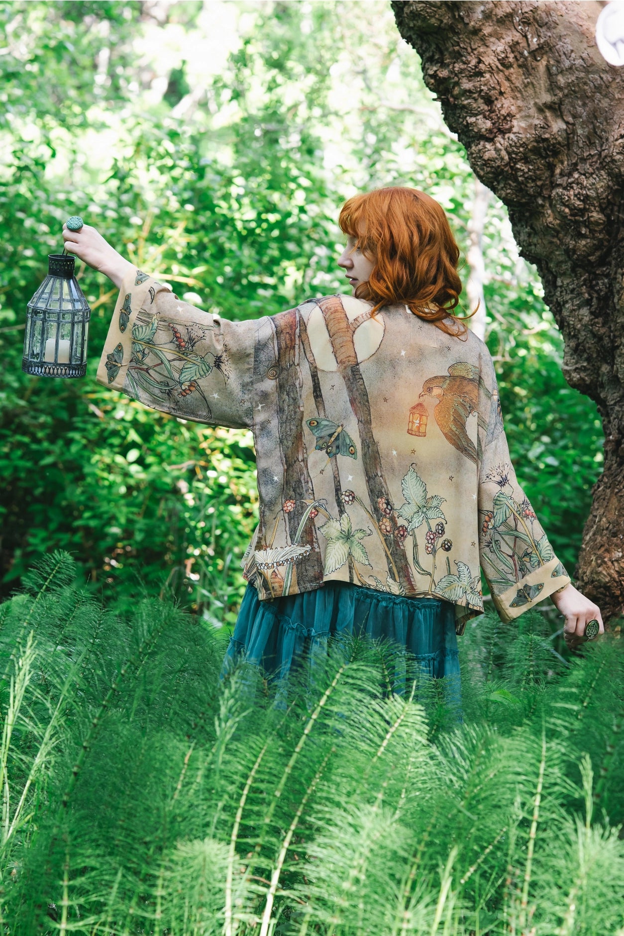 Lovelight Pixie Cropped Kimono w/ Woodland Swallow & Stars Pre-Order - Ships Late October 2025