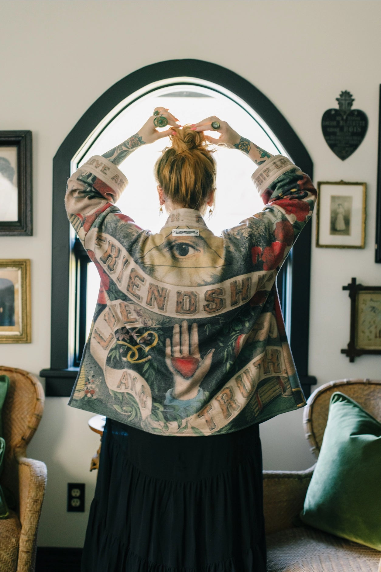 Friendship Love & Truth Fleece Cottage Cardigan Jacket