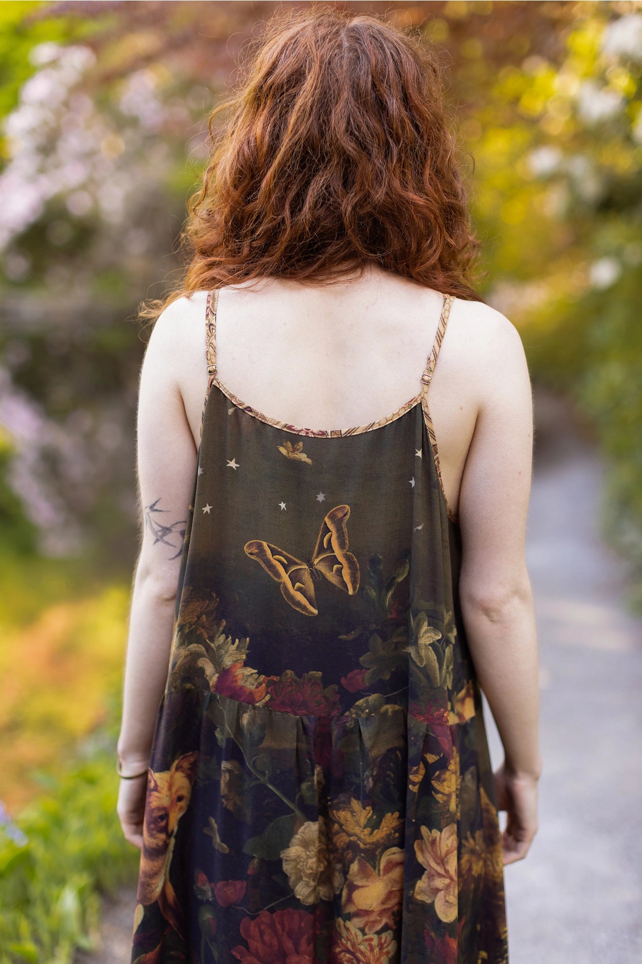 The Messenger Long Maxi Slip Dress w/ Joan of Arc & Florals - Pre-Order Ships September2025