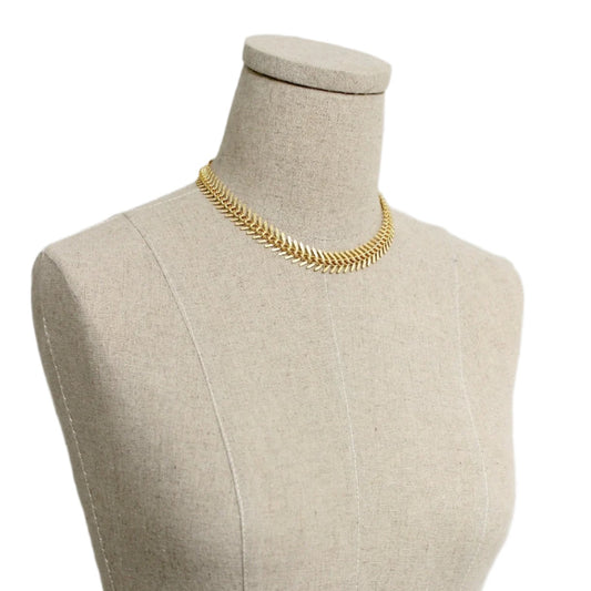 Gold Chain Fish Bone Necklace