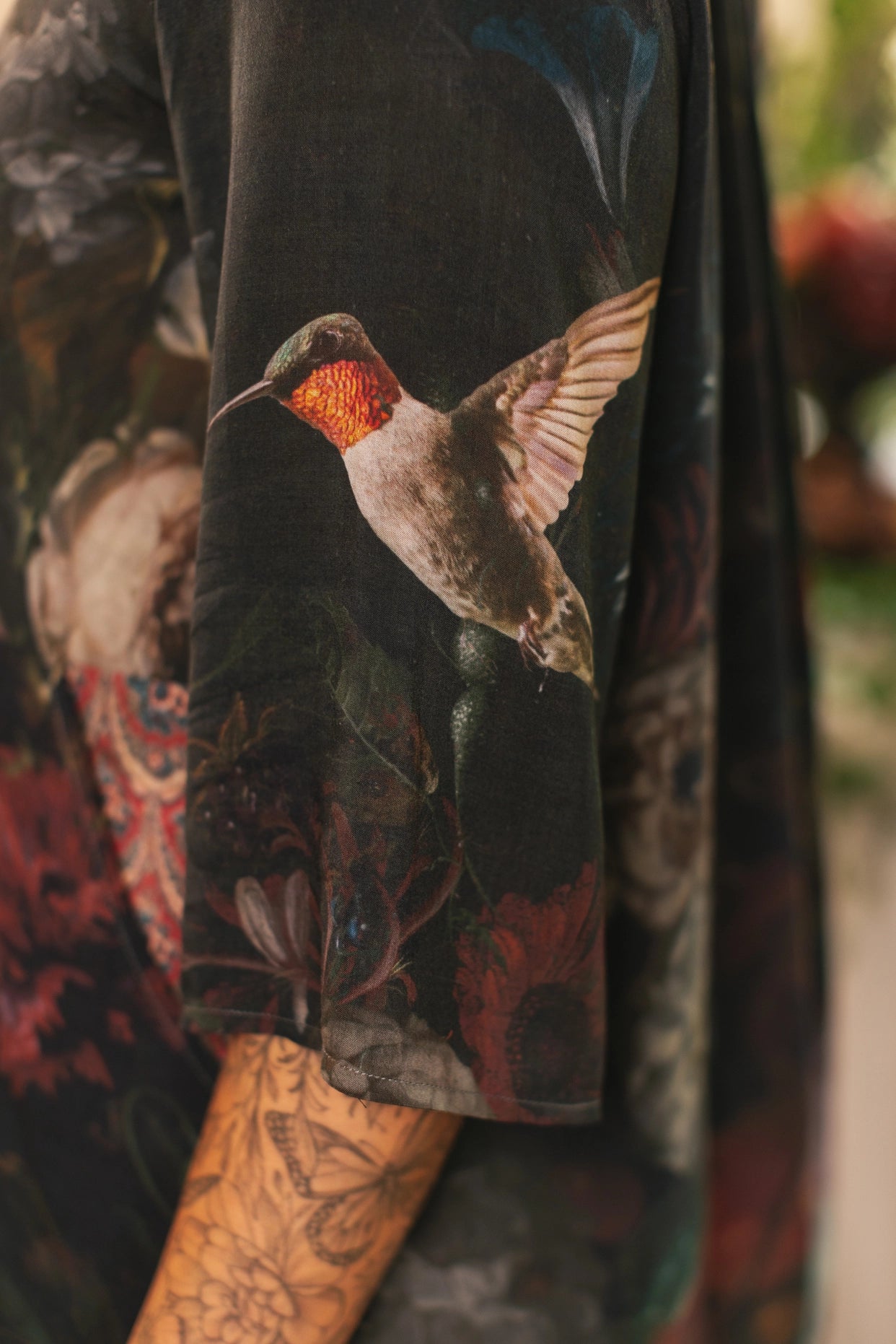 Flight of Fancy Artist Dress Tunic With Pockets & Hummingbirds