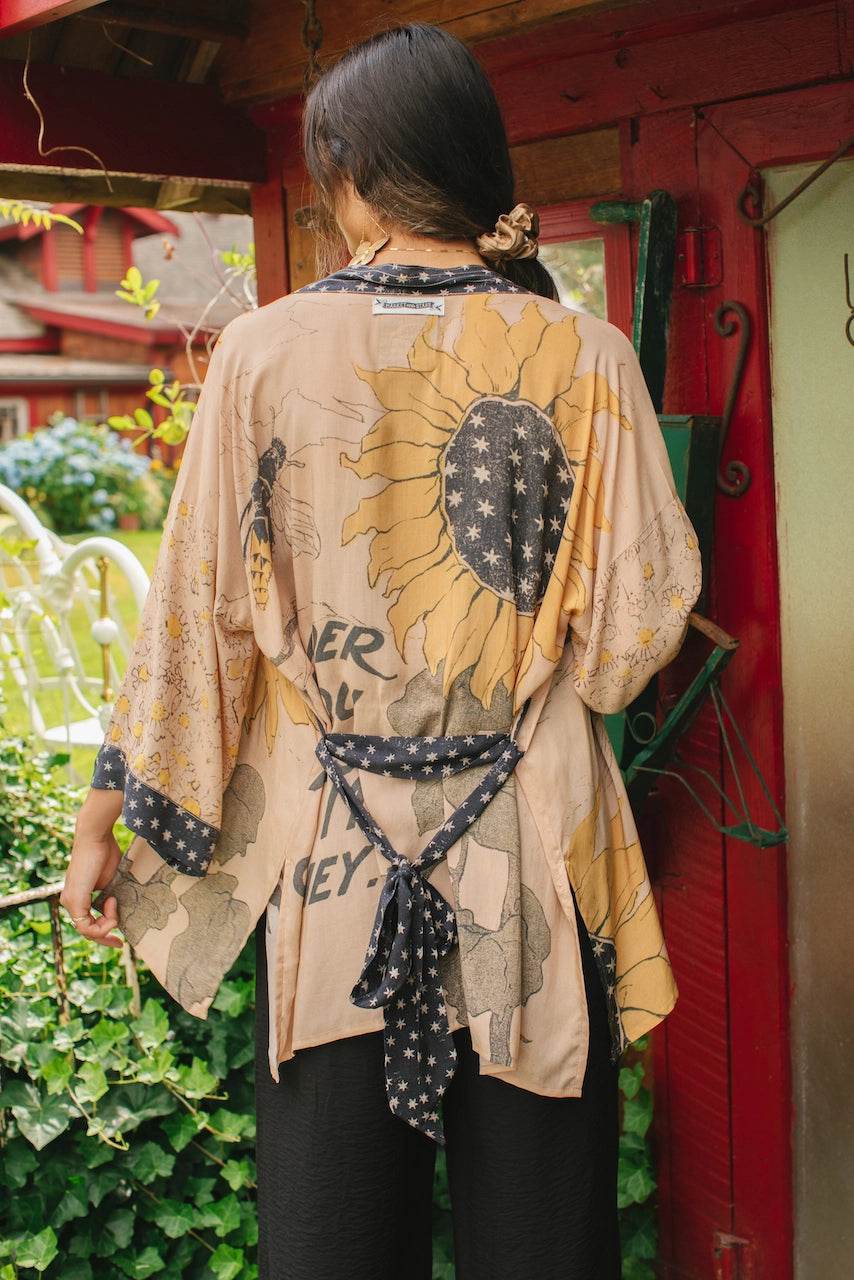 Market Of Stars Milk & Honey Bamboo Bohemian Kimono Cardigan with Belt