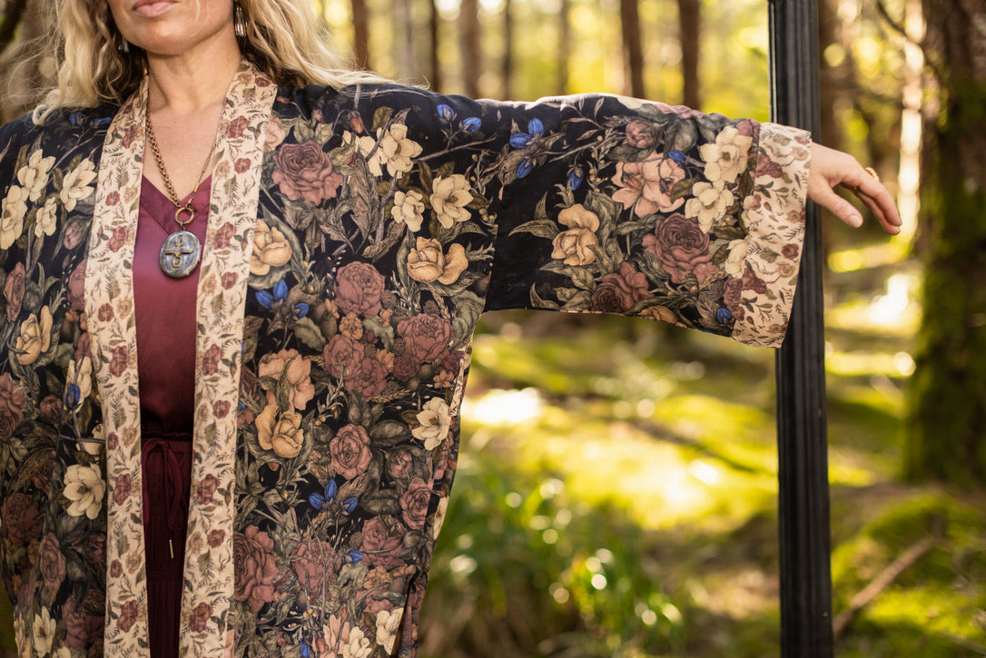 Lionheart Matinée Duster w/ Florals & Narnia Inspired Print - Pre Order - Ships in March 2026