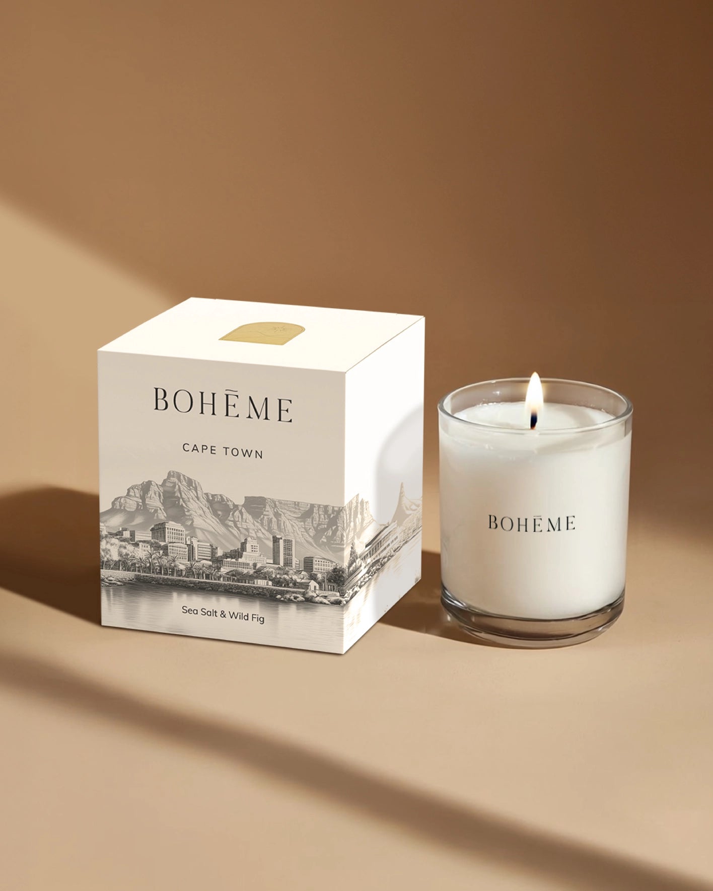 Boħeme Fragrance Collection - Cape Town Candle - Sea Salt, Wild Fig & Jasmine