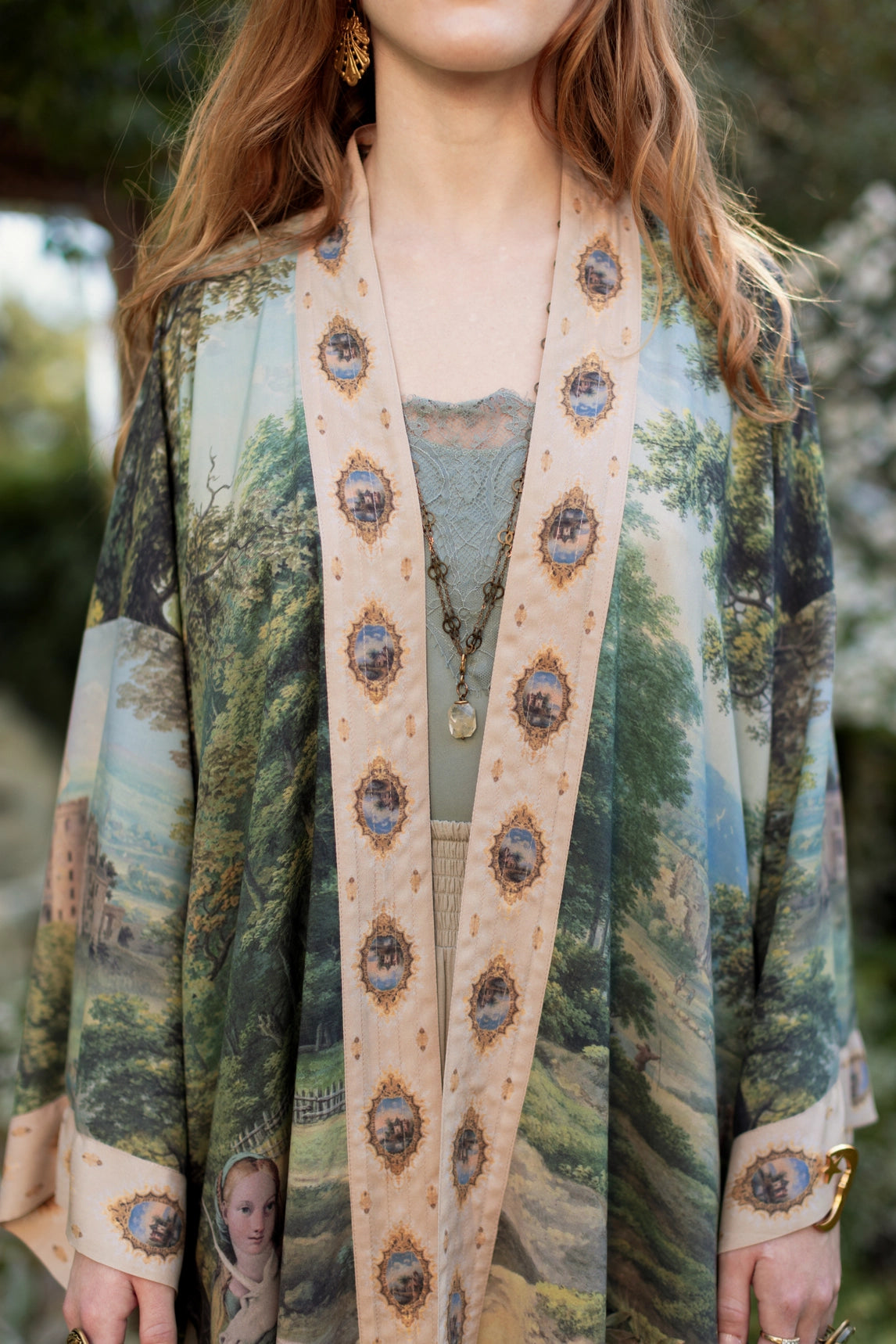 The Mythmaker Matinée Duster Kimono w/ Landscape & Unicorn Pre-Order Ship March 2026