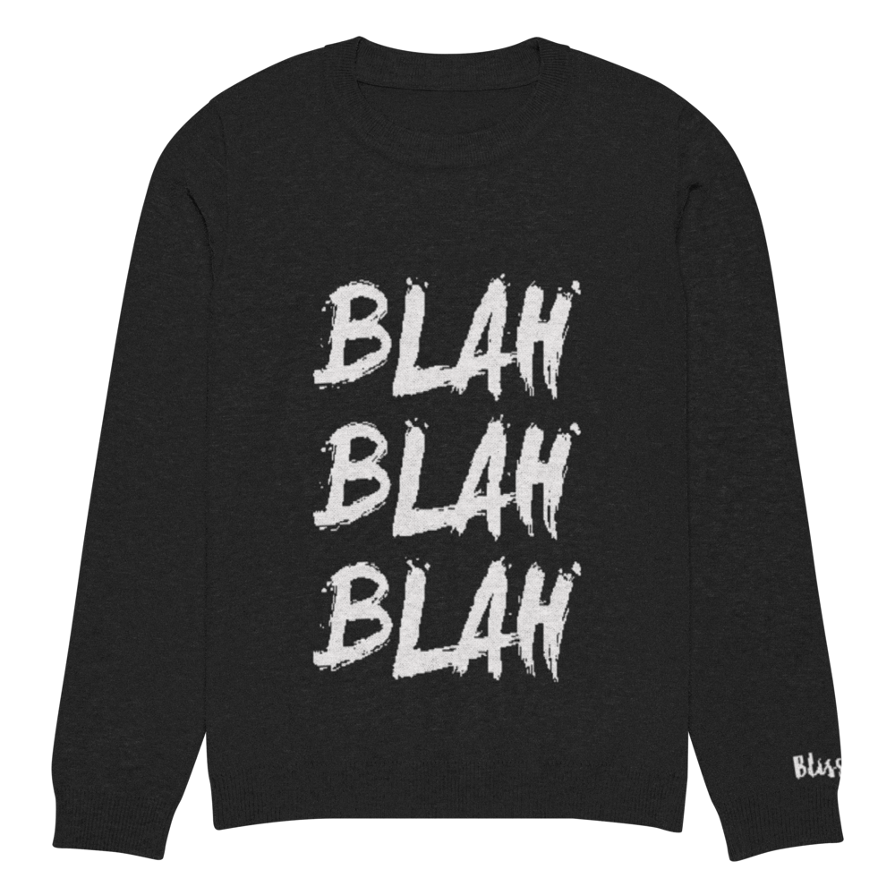 Blah Blah Blah Personalized Knit Sweater