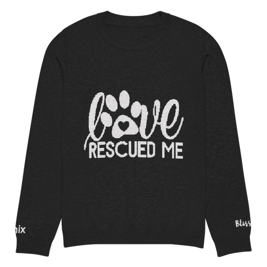 Love Rescued Me Personalized Knit Sweater