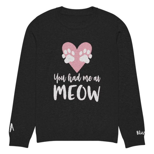 You Had Me At Meow Personalized Knit Sweater