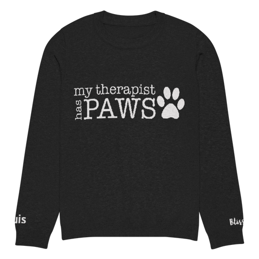 My Therapist Has Paws Personalized Knit Sweater