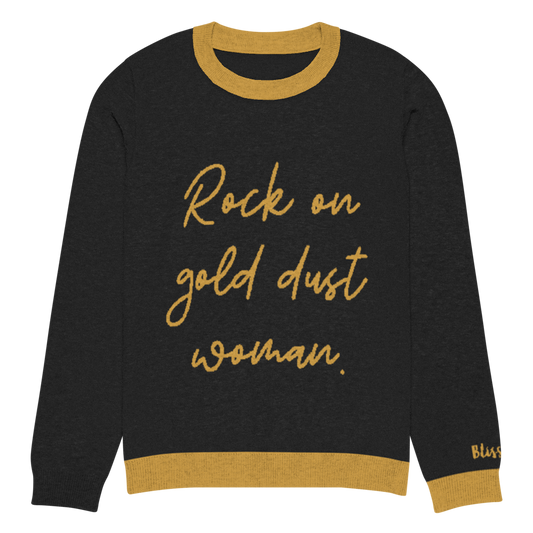 Rock On Gold Dust Woman Personalized Knit Sweater