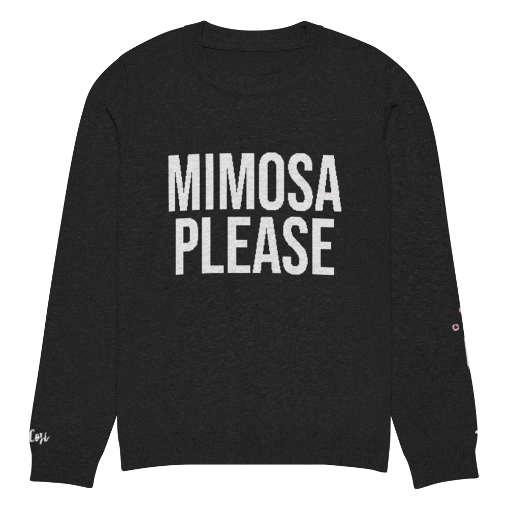 Mimosa Please Personalized Knit Sweater