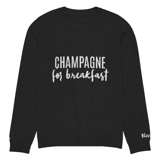 Champagne For Breakfast Personalized Knit Sweater