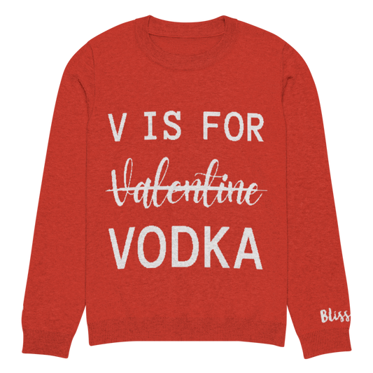 V Is For Vodka Personalized Knit Sweater