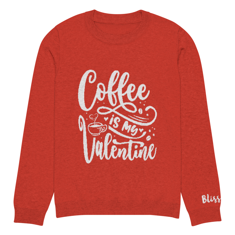 Coffee Is My Valentine Personalized Knit Sweater