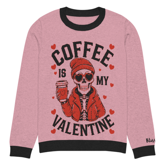 Coffee Is My Valentine Personalized Knit Sweater