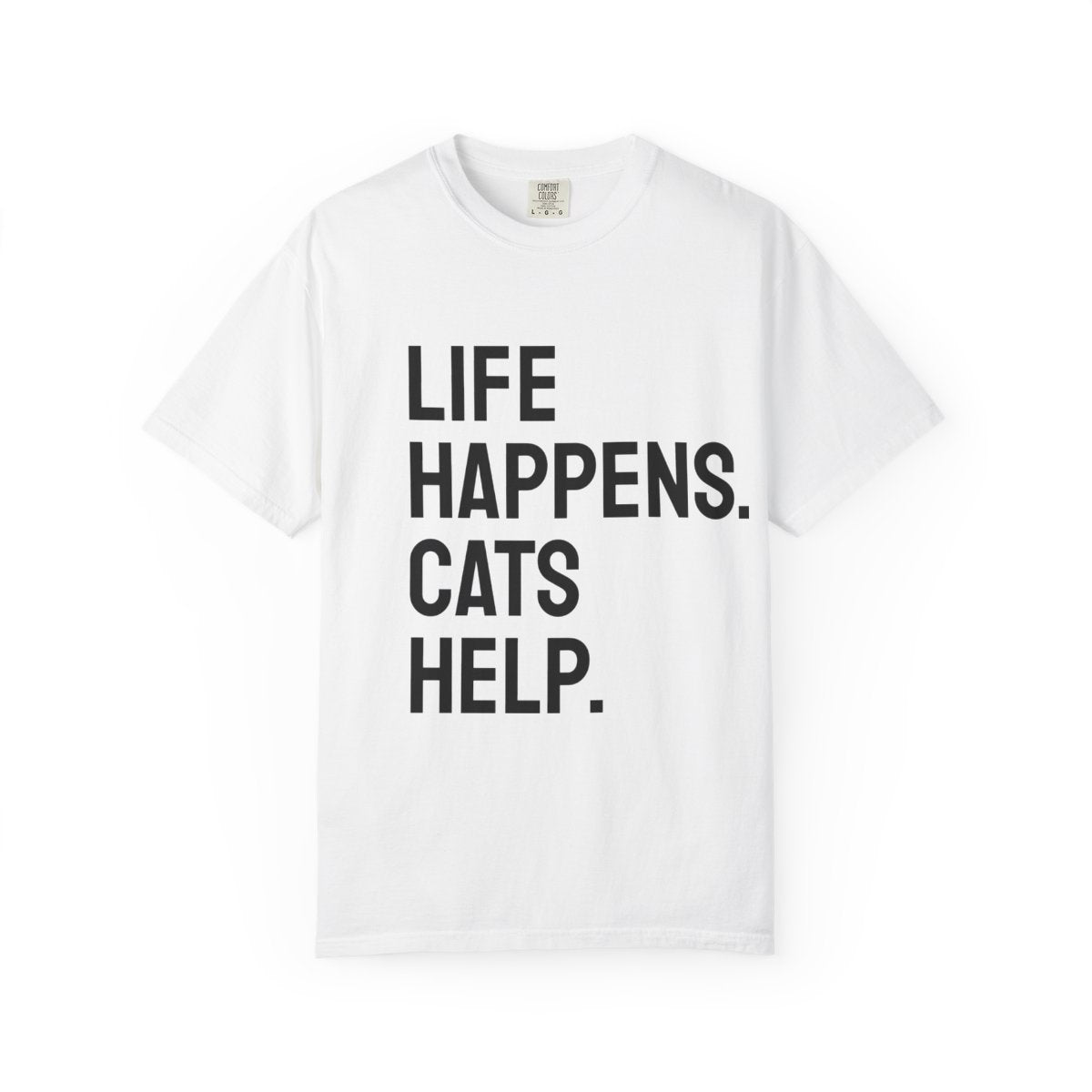 Unisex Life Happens Cats Help T-Shirt | Cat Lover Tee